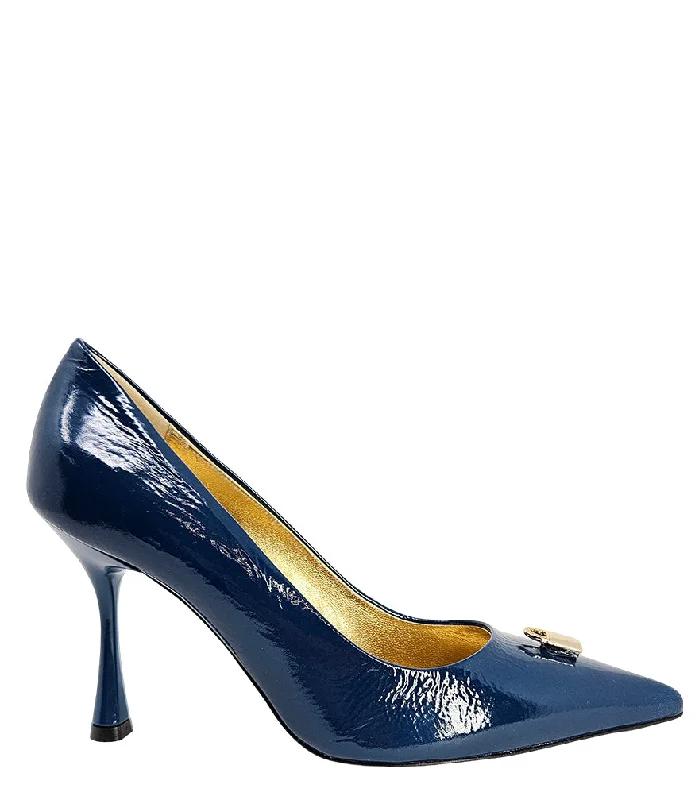 Versatile Heeled Sandals for Any Occasion---Blue Pump With Lock