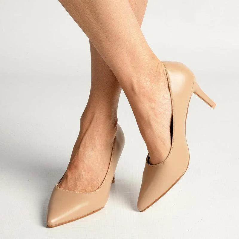 Madison Penny 5 Court Heels - Nude---Fashionable Kitten Heels for Date Night