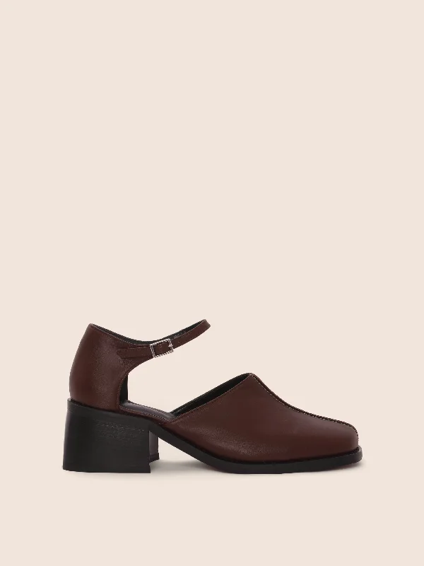 Mafra Brown Heel---Fashionable Kitten Heels for Date Night