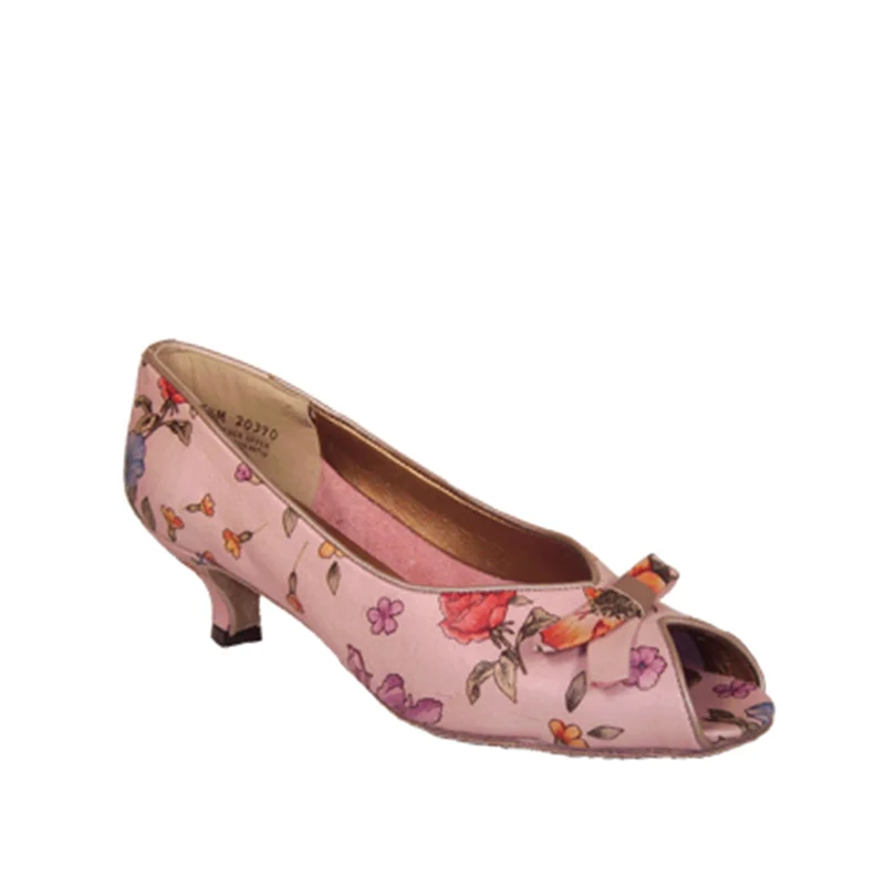 Maggies: Jersey Girl: Pink Floral V2 | 1.75" Kitten | MED | Suede Sole | Jersey Boys Original | Limited Edition---Fashionable Kitten Heels for Date Night