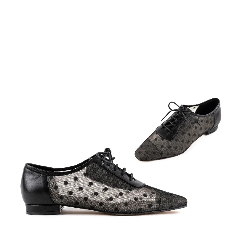 Trendy Chunky Heel Pumps for Casual Wear--MAGIC - mesh polka dot loafer