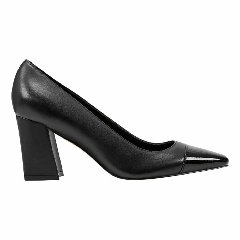 Marc Fisher Ltd Women's Vernie Black/Black/Zigy Npa/Newpatlea M---Fashionable Kitten Heels for Date Night