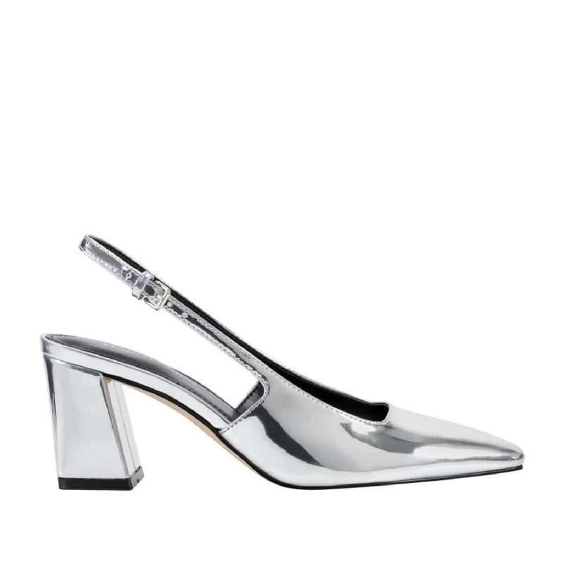 Marc Fisher Women's Leanea Silver M---Fashionable Kitten Heels for Date Night