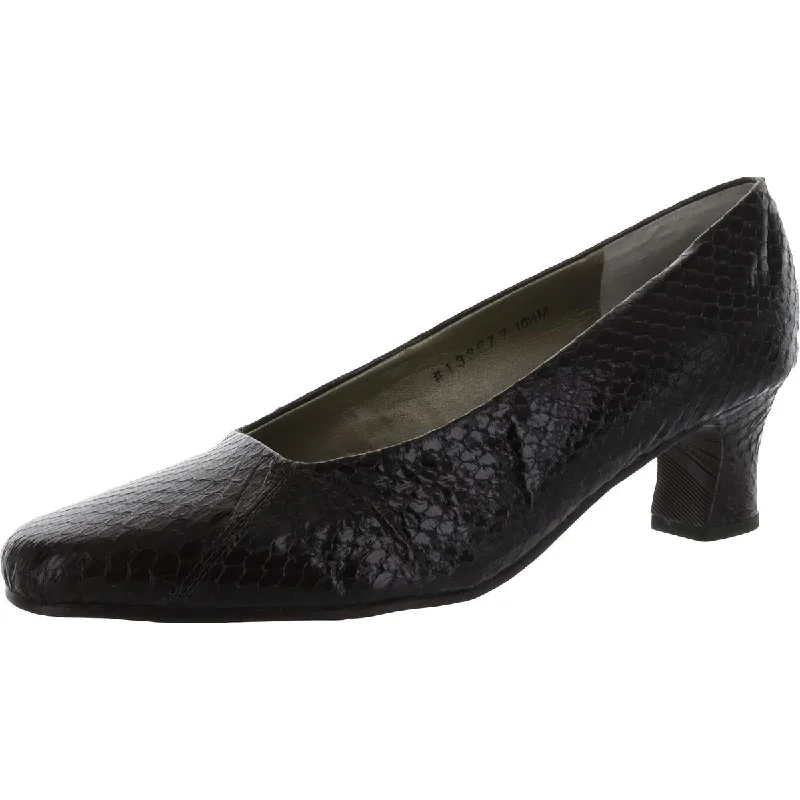 Versatile Dress Heels for Formal and Casual Wear---Mark Lemp Womens Vicki Embossed Snake Print Dress Heels