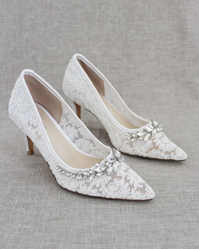 Affordable Rhinestone Pumps for a Dazzling Look---Marquise Rhinestone Pump Wedding Shoes