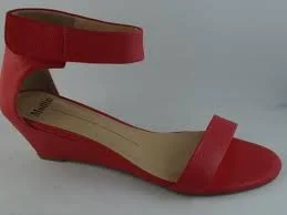 Versatile Heeled Sandals for Any Occasion---MARSY LOW WEDGE - RED LIZARD by Mollini