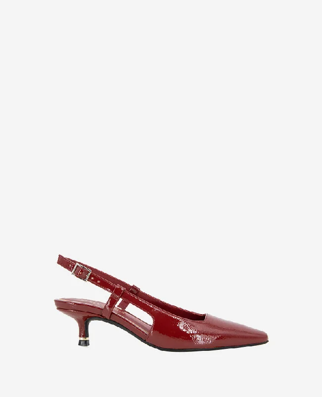 Sleek and Shiny Patent Pump Heels for a Polished Look--Martha Patent Slingback Heel