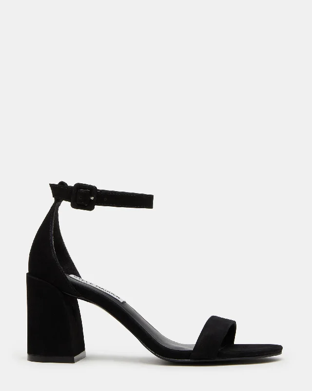 Versatile Heeled Sandals for Any Occasion---MATTY BLACK NUBUCK