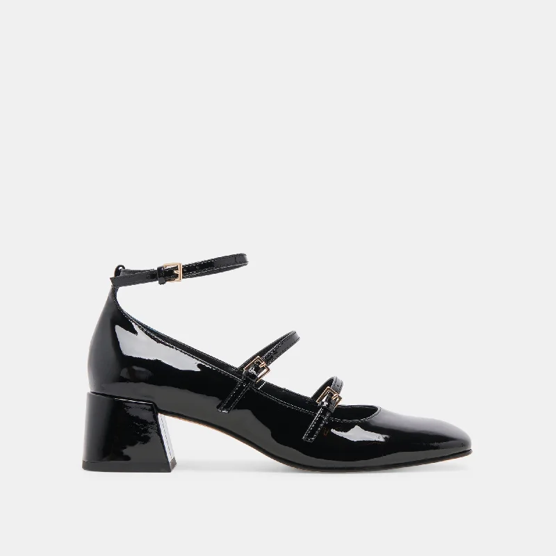 Sleek and Shiny Patent Pump Heels for a Polished Look--MEADOW HEELS MIDNIGHT PATENT LEATHER