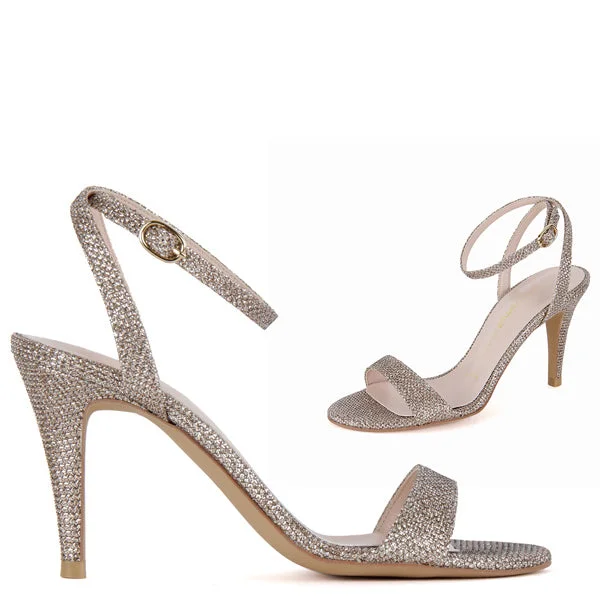 MEGAN - gold glitter---Trendy Glitter Heels for a Glamorous Look