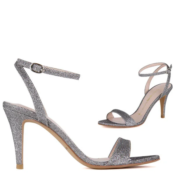 MEGAN - silver glitter---Trendy Glitter Heels for a Glamorous Look