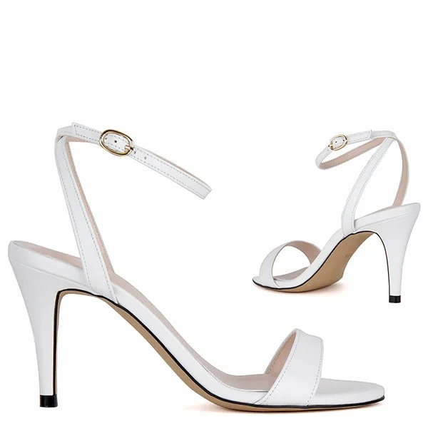 Versatile Heeled Sandals for Any Occasion---MEGAN - white