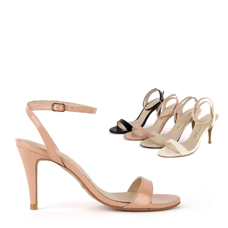 Versatile Heeled Sandals for Any Occasion---MEGAN - pink patent