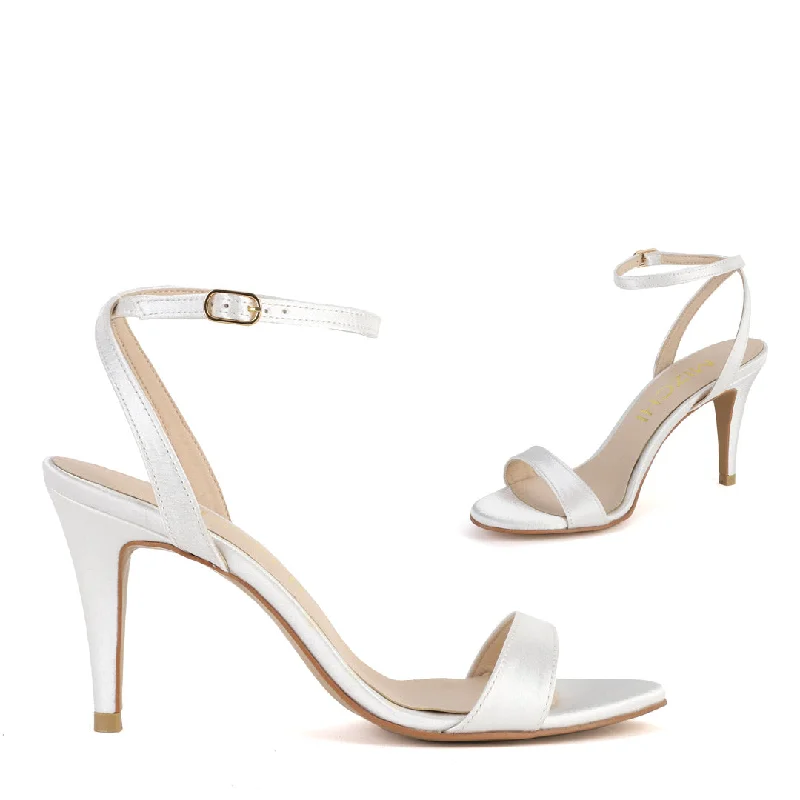 MEGAN - white SATINAffordable Satin Heels with a Luxe Touch