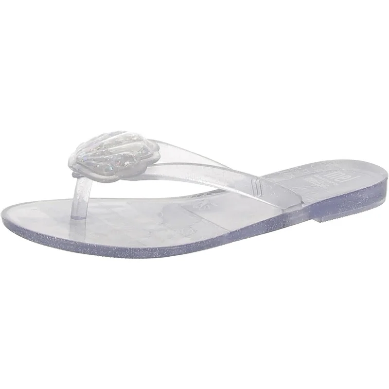 Versatile Heeled Sandals for Any Occasion---Mel Dreamed by Melissa Girls Shimmer Jelly Flip-Flops