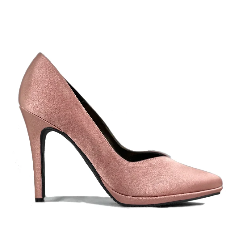 'Mercury' blush satin vegan stiletto by Zette ShoesAffordable Satin Heels with a Luxe Touch