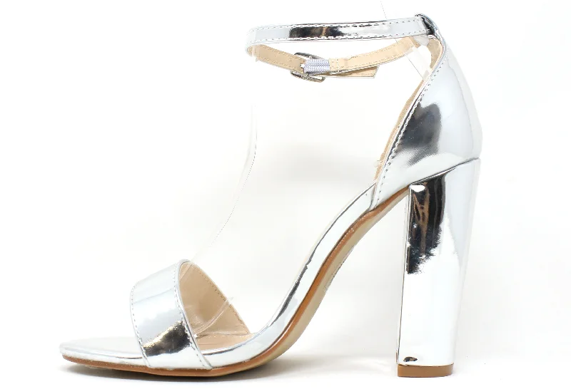 Versatile Heeled Sandals for Any Occasion---Metallic Shine Heel