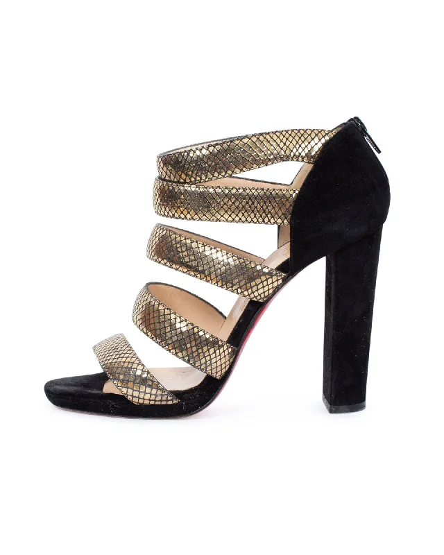 Metallic Strappy Heels---Affordable Strappy Platform Heels with Premium Quality