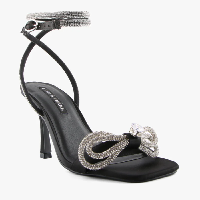 MIRREN BLACK SATINAffordable Satin Heels with a Luxe Touch