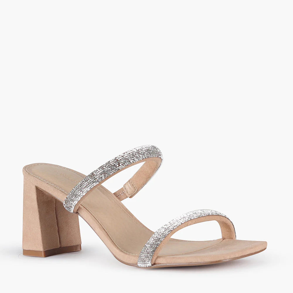 Versatile Heeled Sandals for Any Occasion---MISHA NUDE DIAMONTIES