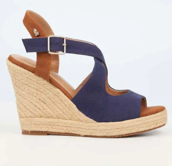 Versatile Heeled Sandals for Any Occasion---Miss Black Ladies Hooked 4 Shoes Navy