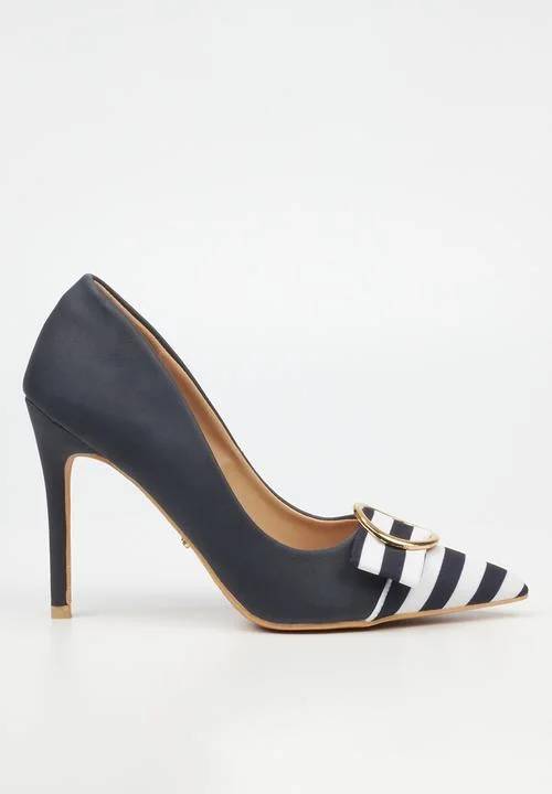 Miss Black Ladies Lola 26 Shoes Navy---Fashionable Kitten Heels for Date Night