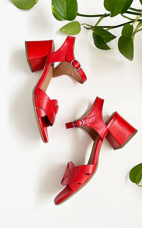 Stiletto Heel Pumps with Perfect Fit--Miz Mooz Brogan, scarlet-Fashionable & Classic