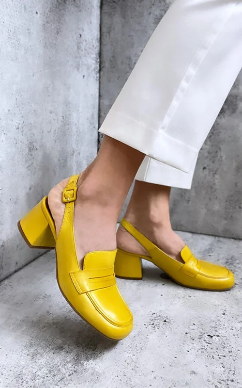 Stiletto Heel Pumps with Perfect Fit--Miz Mooz Satire, yellow-Fashionable & Classic