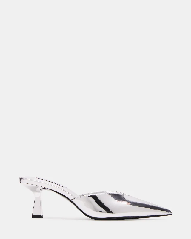 Versatile Heeled Sandals for Any Occasion---MOD SILVER FOIL