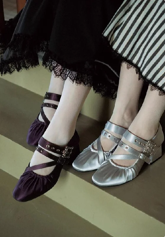 Versatile Heeled Sandals for Any Occasion---Momo~Merseburg Night~Gothic Lolita Mid Heels Retro Shoes Multicolors