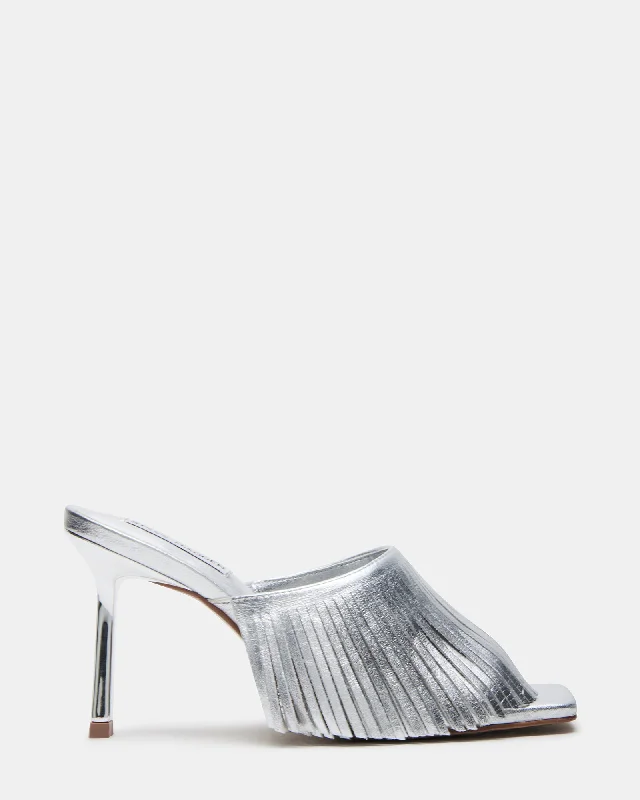 MORINA SILVER LEATHER---Comfortable Leather Pumps for Office and Everyday Wear