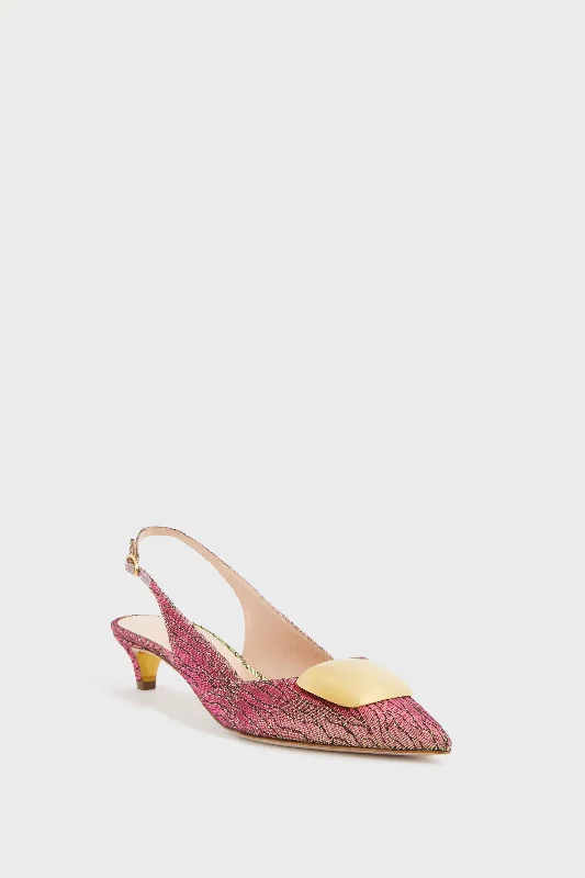 Multi Pink Ocean Lurex Misty Kitten Heels---Fashionable Kitten Heels for Date Night