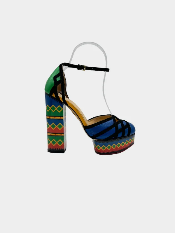 Multicolor Pattern Heels---Fashionable Kitten Heels for Date Night