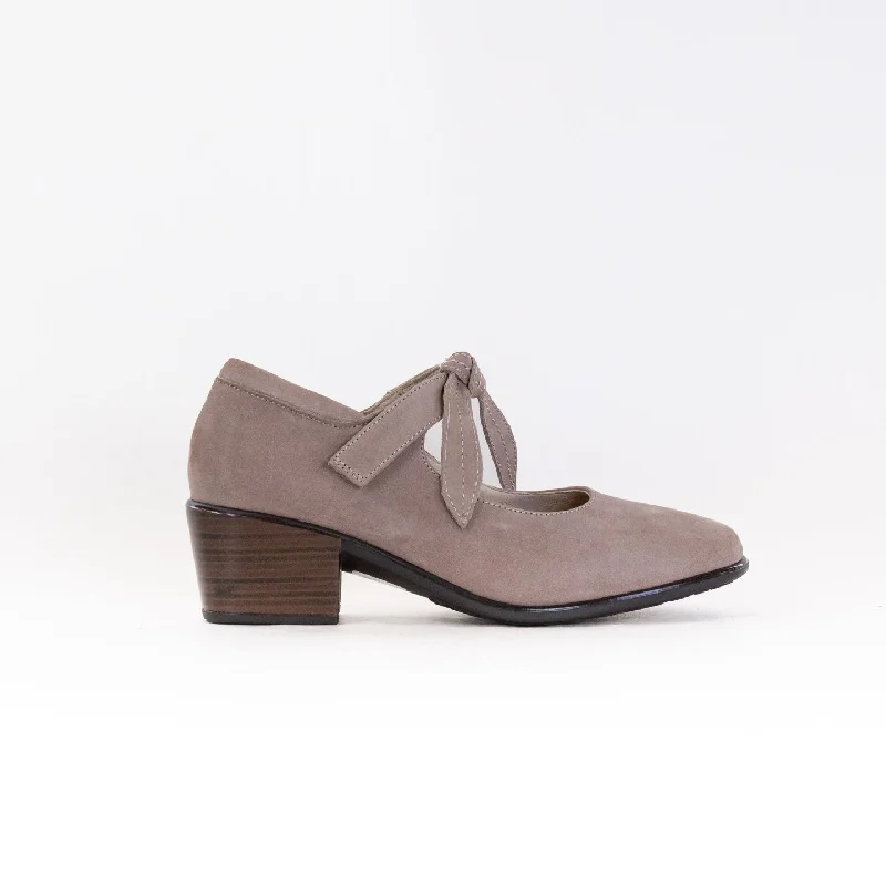 Versatile Heeled Sandals for Any Occasion---Naot Nobility (Women's) - Stone Nubuck