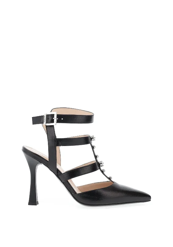 Nero Giardini Embellished Strap Court Shoes, Black---Chic Embellished Pumps for a Glamorous Look