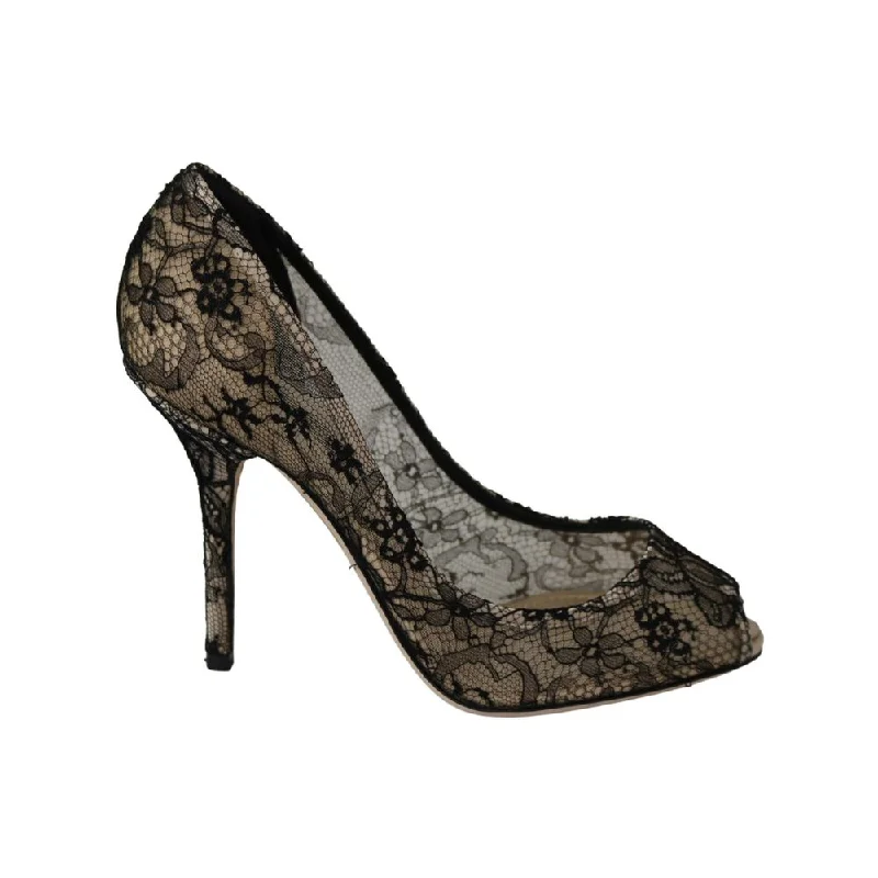 Versatile Dress Heels for Formal and Casual Wear---Dolce & Gabbana Black  Pump