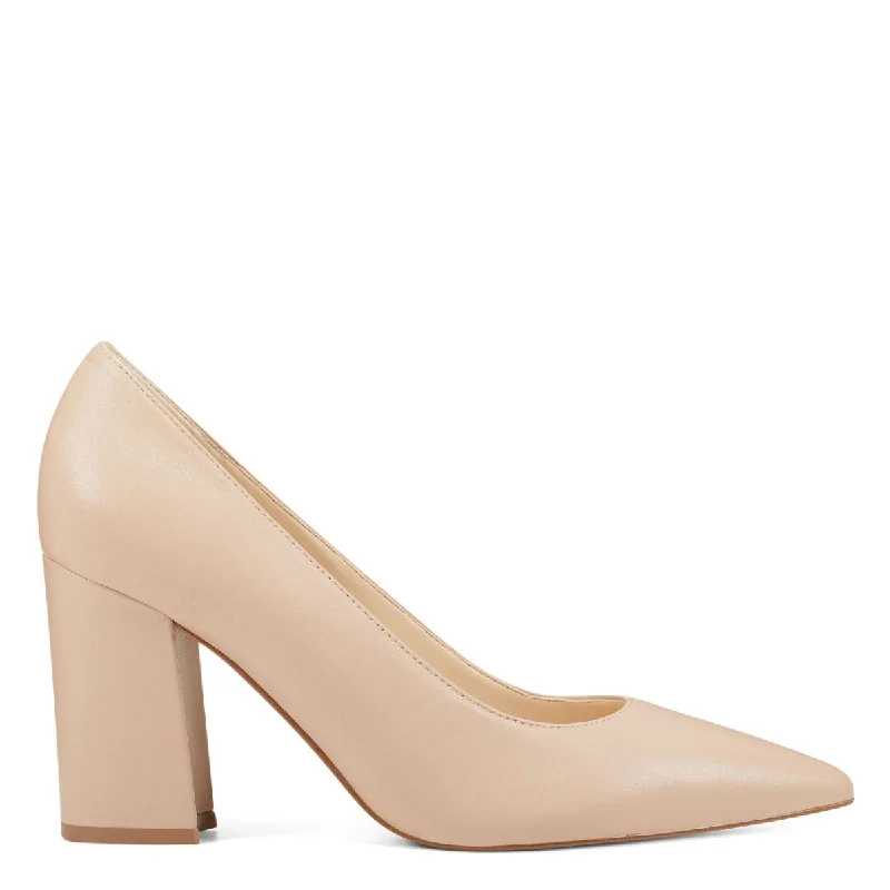 Nine West Women's Cara Pumps in Nude---Fashionable Kitten Heels for Date Night