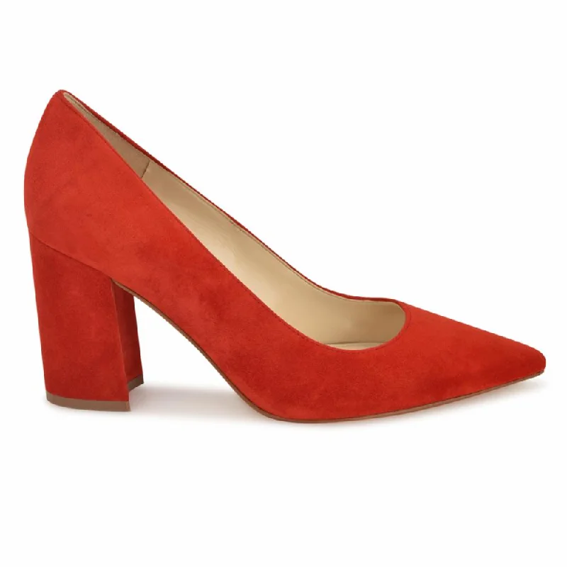 Nine West Women's Cara Red M---Fashionable Kitten Heels for Date Night