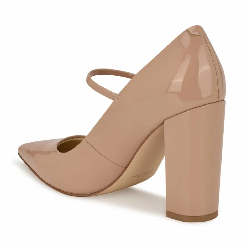 Nine West Women's Carlien3 Nude M---Fashionable Kitten Heels for Date Night