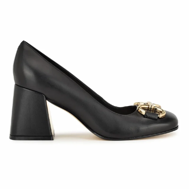 Nine West Women's Caven Black M---Fashionable Kitten Heels for Date Night