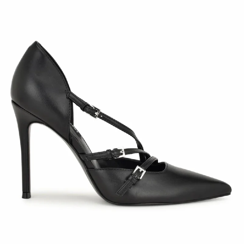 Nine West Women's Filma3 Black M---Fashionable Kitten Heels for Date Night