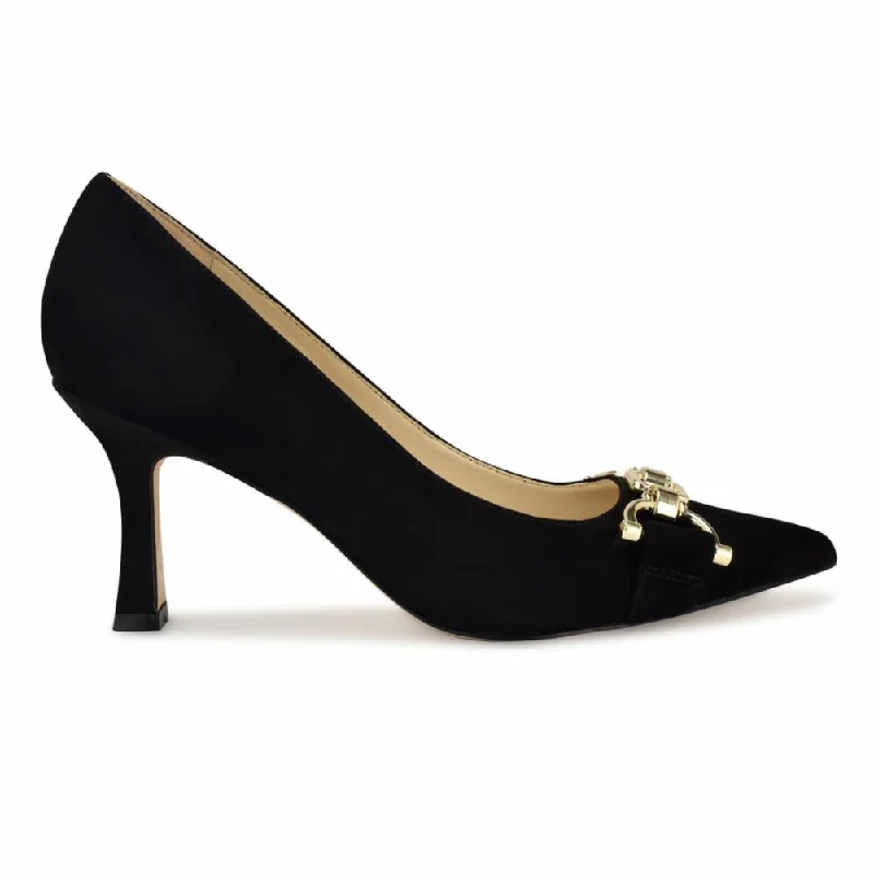 Nine West Women's Jella Black M---Fashionable Kitten Heels for Date Night