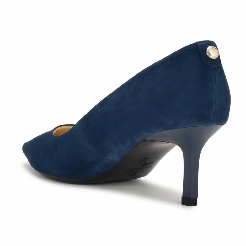 Nine West Women's Kuna9x9 Blue M---Fashionable Kitten Heels for Date Night