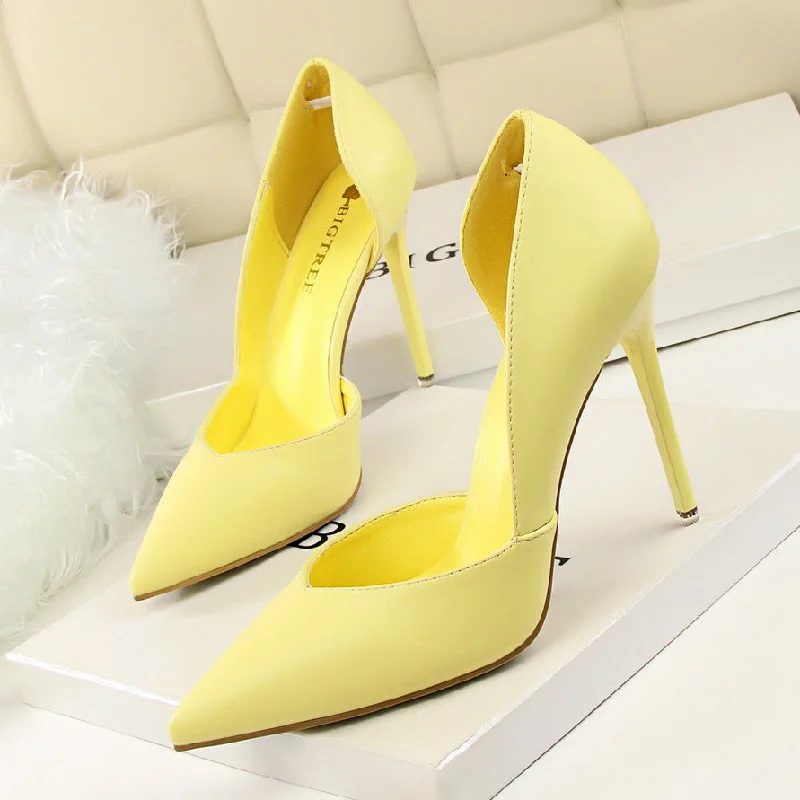 Stiletto Heel Pumps with Perfect Fit--NO MOQ Logo Custom High Quality Sexy Pointed Toe Pink Color Fashion Pumps Ladies Heels Shoes from Big Tree-Fashionable & Classic