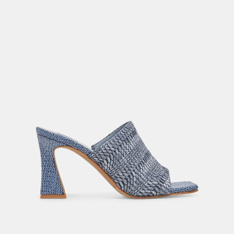 Stiletto Heel Pumps with Perfect Fit--NOVIS HEELS BLUE WOVEN-Fashionable & Classic