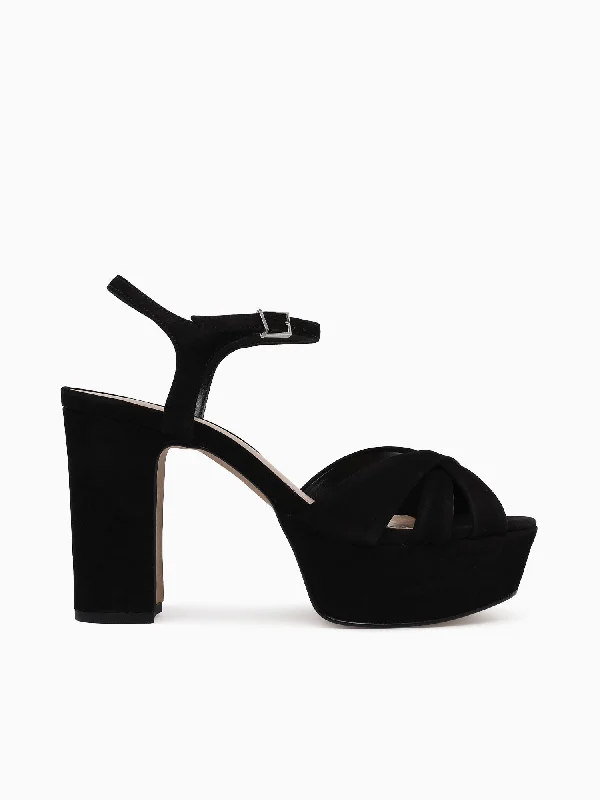 Stiletto Heel Pumps with Perfect Fit--Agnes Black Nobuck-Fashionable & Classic