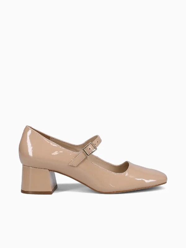 Sleek and Shiny Patent Pump Heels for a Polished Look--Nantes Super Nude Patent Leather