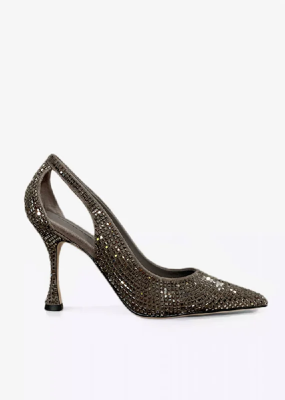 Stiletto Heel Pumps with Perfect Fit--Nowa Heel - Plomo Gunmetal-Fashionable & Classic