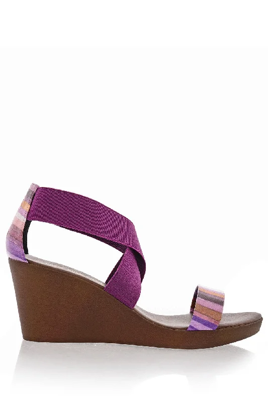 RAINBOW Purple Wedges---Charming Bow Pumps for a Cute and Stylish Look