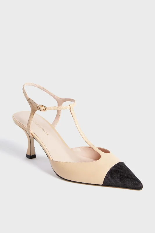 Nude Leather Margot Heels---Comfortable Leather Pumps for Office and Everyday Wear